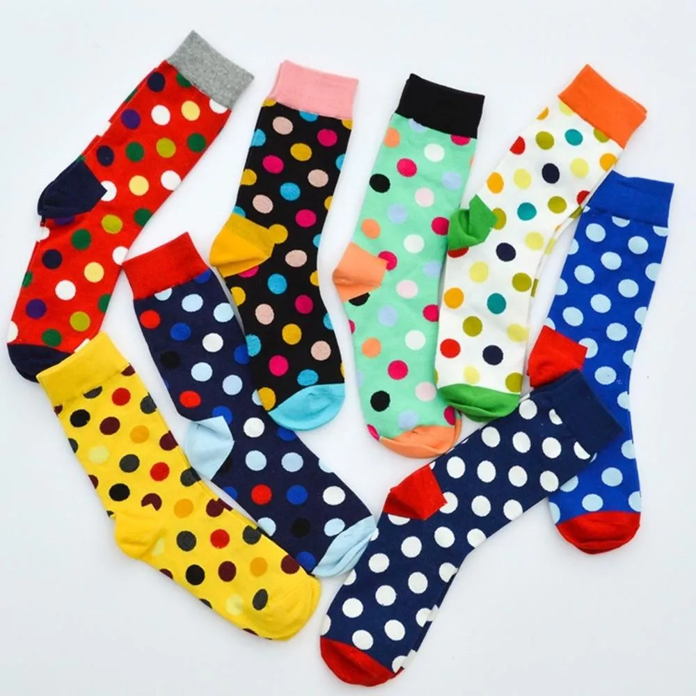 Unisex Colourful Classic dot Pattern Cotton Happy Socks