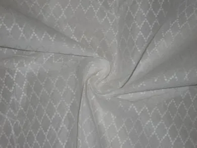 White cotton organdy fabric leno dobby diamond design 44&quot; wide