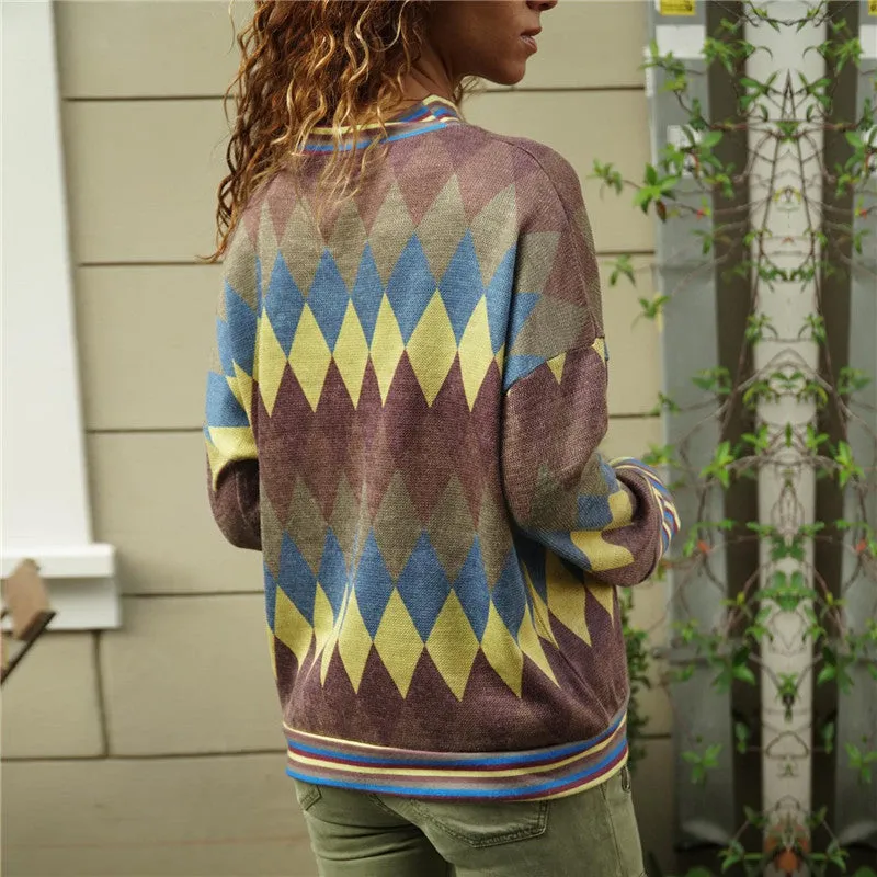 Women Blouses Geometric Print Long